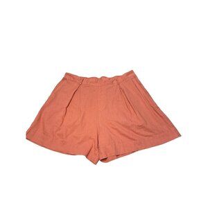 AVA & VIV.Women high wasted women Linen and cotton orange short size m